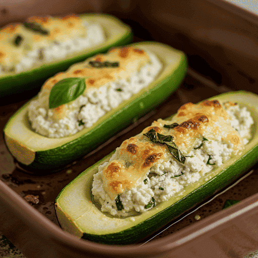 ZUCCHINE RIPIENE DI RICOTTA E BASILICO