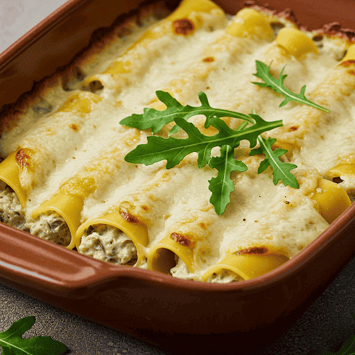 CANNELLONI AI CARCIOFI E RUCOLA