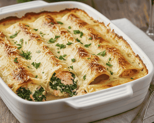 Cannelloni di Magro: Ripieni di Ricotta (o Salmone), Gratinati