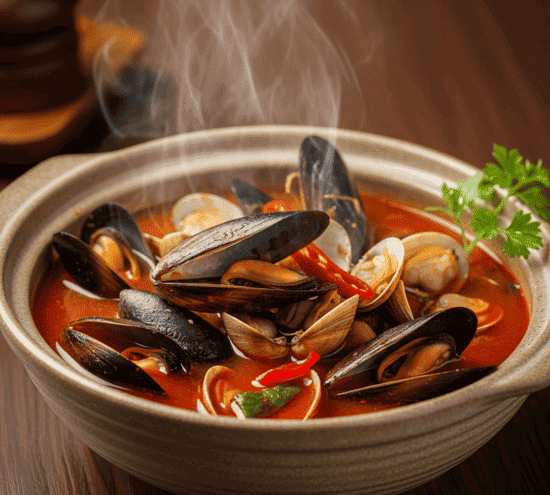 Zuppa Piccante di Cozze e Vongole