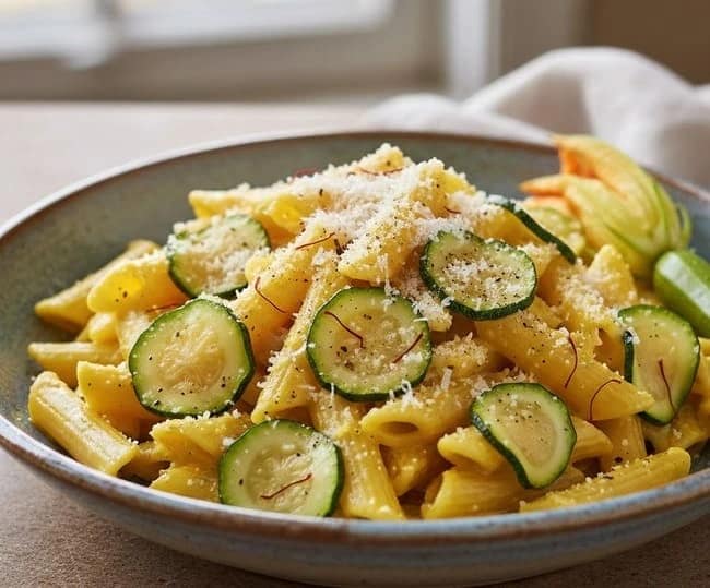 Finta Carbonara con Zucchine e Zafferano: completa e semplice